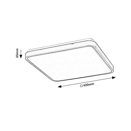 Rabalux - LED Димируем плафон за баня LED/36W/230V 3000-6000K IP44 42x42 см бял + дистанционно управление