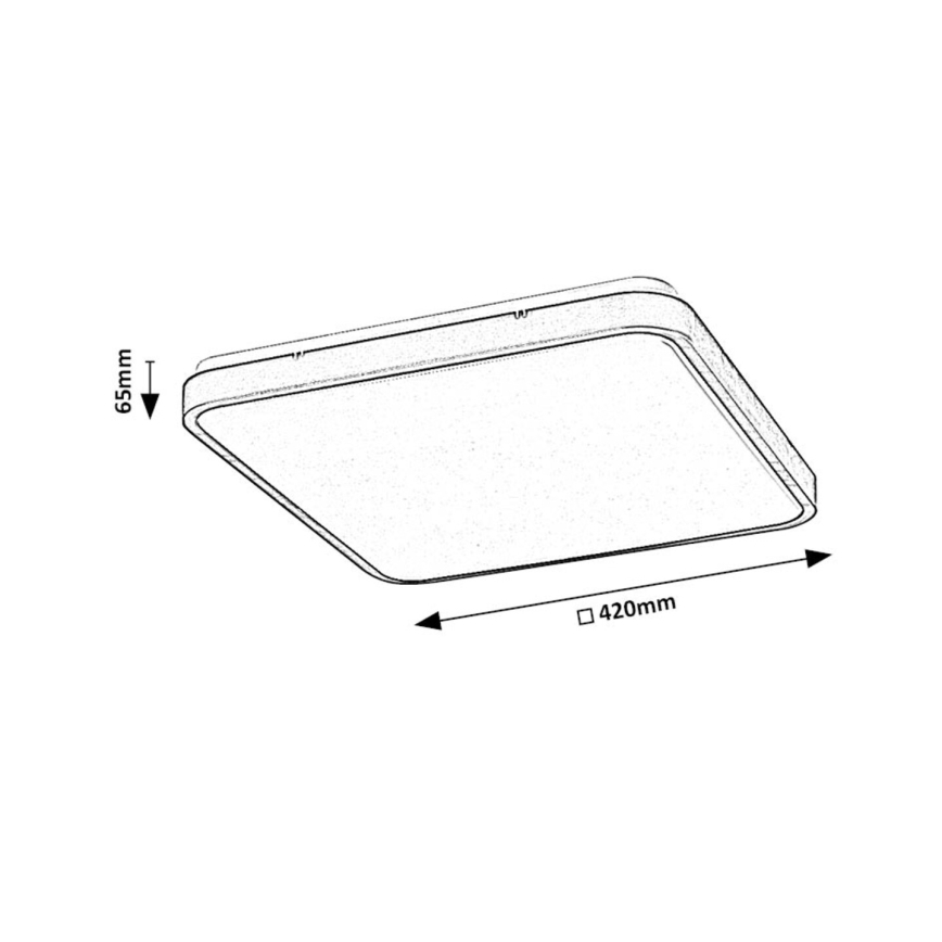 Rabalux - LED Димируем плафон за баня LED/36W/230V 3000-6000K IP44 42x42 см бял + дистанционно управление