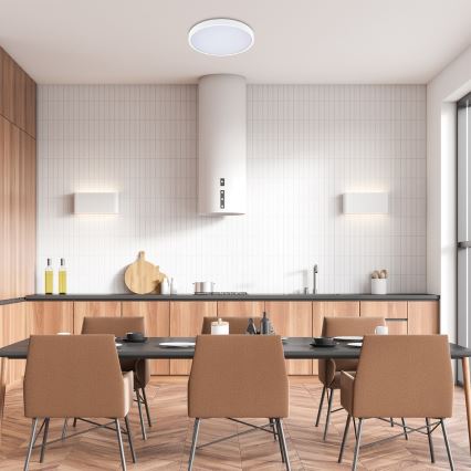 Rabalux - LED Димируем плафон за баня LED/24W/230V 3000-6000K IP44 Ø 35,5 см бял + дистанционно управление