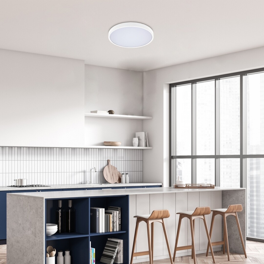 Rabalux - LED Димируем плафон за баня LED/36W/230V 3000-6000K IP44 Ø 42 см бял + дистанционно управление