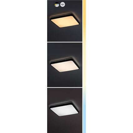 Rabalux - LED Плафон за баня LED/24W/230V 3000/4000/6000K IP44 29x29 см черен