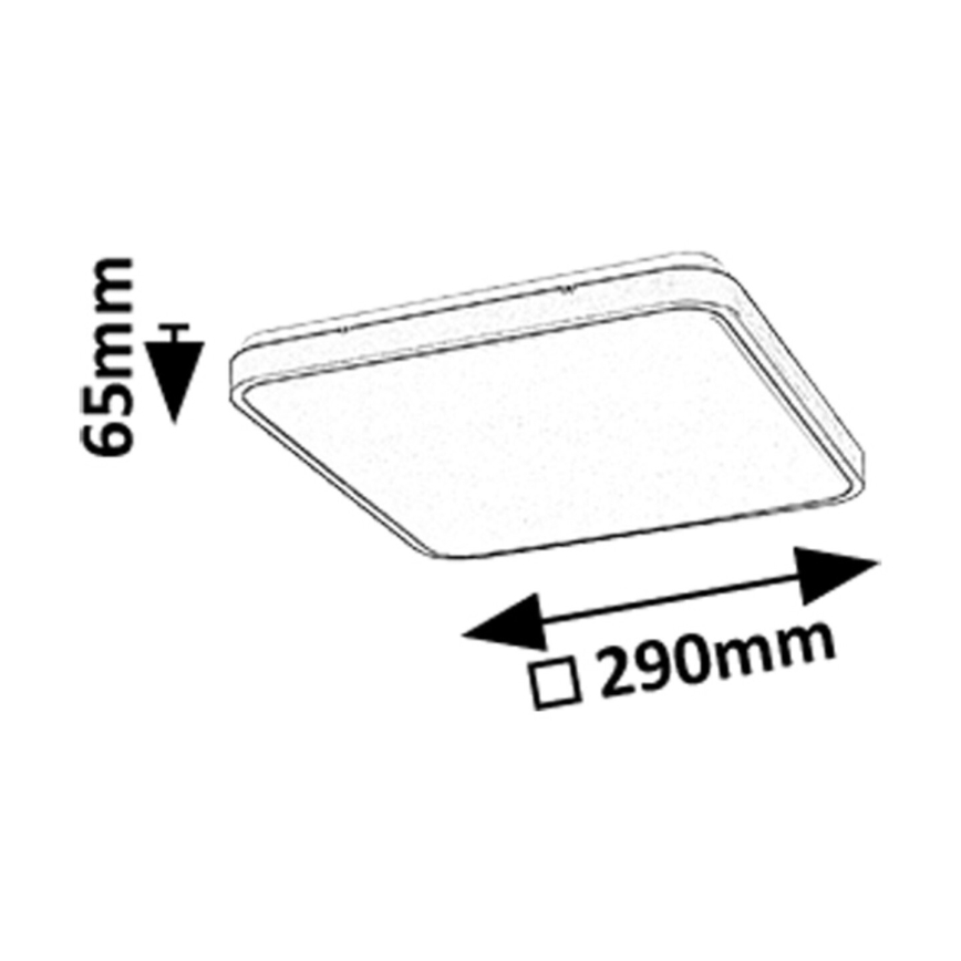 Rabalux - LED Плафон за баня LED/24W/230V 3000/4000/6000K IP44 29x29 см черен