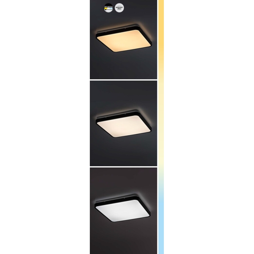 Rabalux - LED Плафон за баня LED/36W/230V 3000/4000/6000K IP44 42x42 см черен