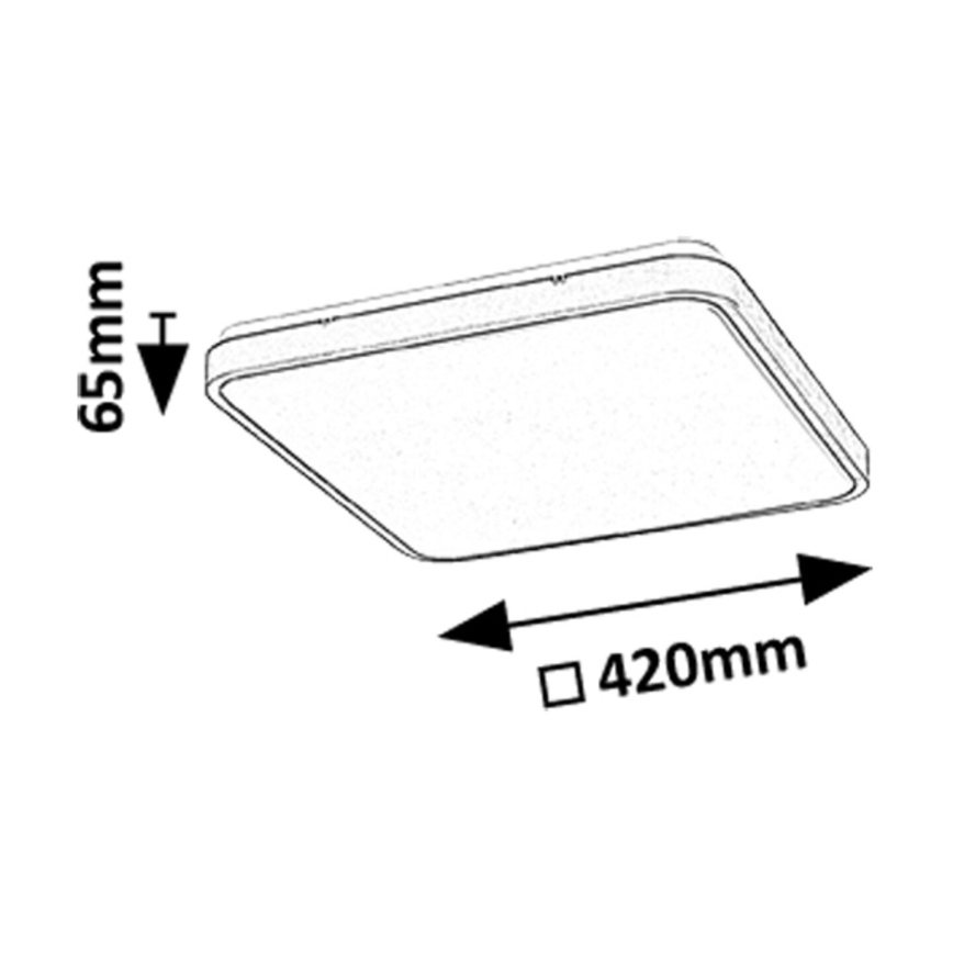 Rabalux - LED Плафон за баня LED/36W/230V 3000/4000/6000K IP44 42x42 см черен