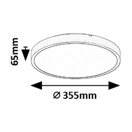 Rabalux - LED Плафон за баня LED/24W/230V 3000/4000/6000K IP44 Ø 35,5 см черен