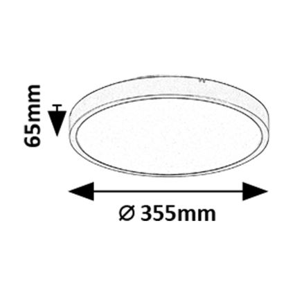 Rabalux - LED Димируем плафон за баня LED/24W/230V 3000-6000K IP44 Ø 35,5 см черен + дистанционно управление