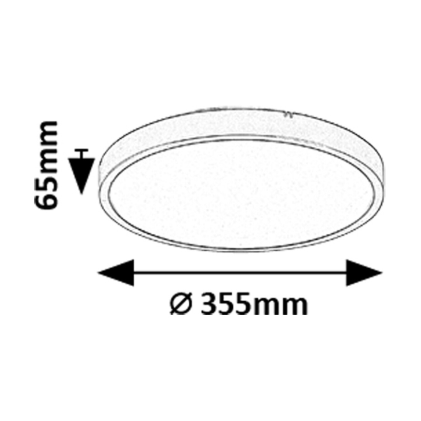 Rabalux - LED Димируем плафон за баня LED/24W/230V 3000-6000K IP44 Ø 35,5 см черен + дистанционно управление
