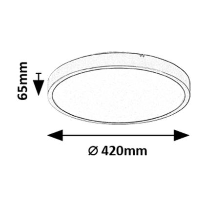 Rabalux - LED Димируем плафон за баня LED/36W/230V 3000-6000K IP44 Ø 42 см черен + дистанционно управление