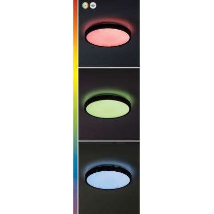 Rabalux - LED RGB Димируем плафон за баня LED/36W/230V 3000-6000K Wi-Fi Tuya IP44 Ø 42 см черен + дистанционно управление
