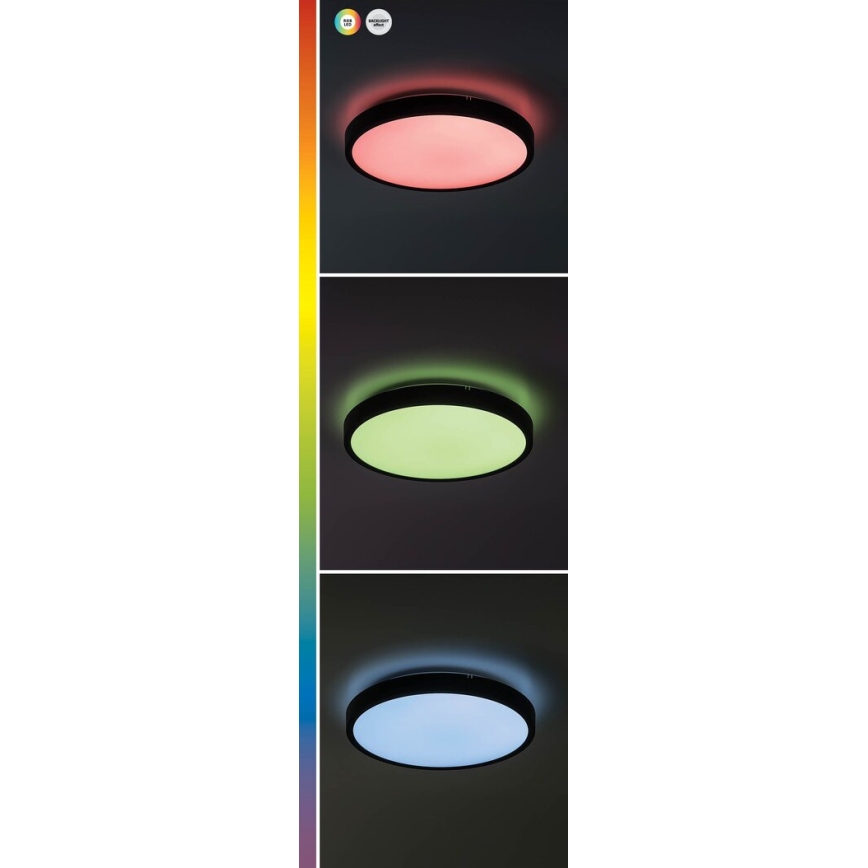 Rabalux - LED RGB Димируем плафон за баня LED/36W/230V 3000-6000K Wi-Fi Tuya IP44 Ø 42 см черен + дистанционно управление