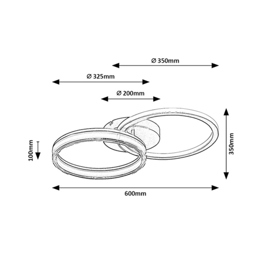Rabalux - Димируемо LED таванно осветително тяло LED/38W/230V 3000-6500K 60x35 cm + дистанционно управление