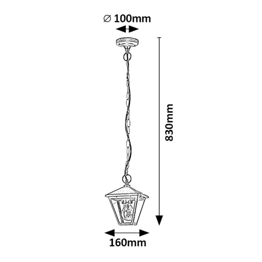 Rabalux - Екстериорен пендел 1xE27/40W/230V IP44