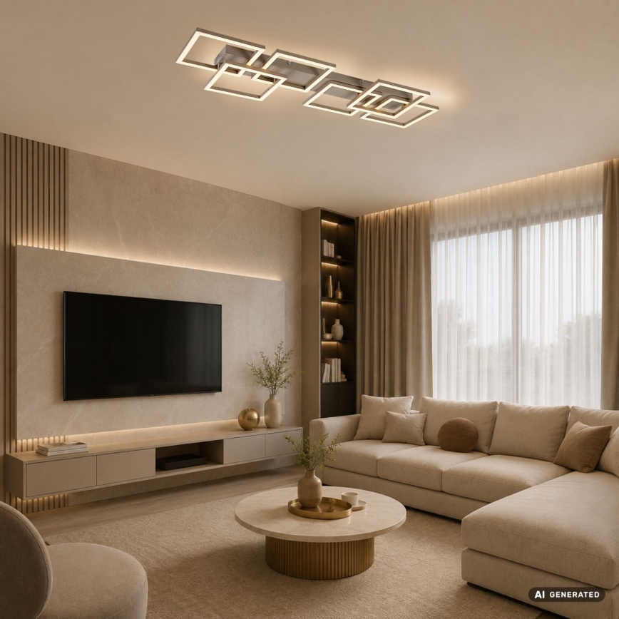 Rabalux - LED димируемо таванно осветително тяло LED/40W/230V 3000-6500K 33x100 cm бежово + дистанционно управление
