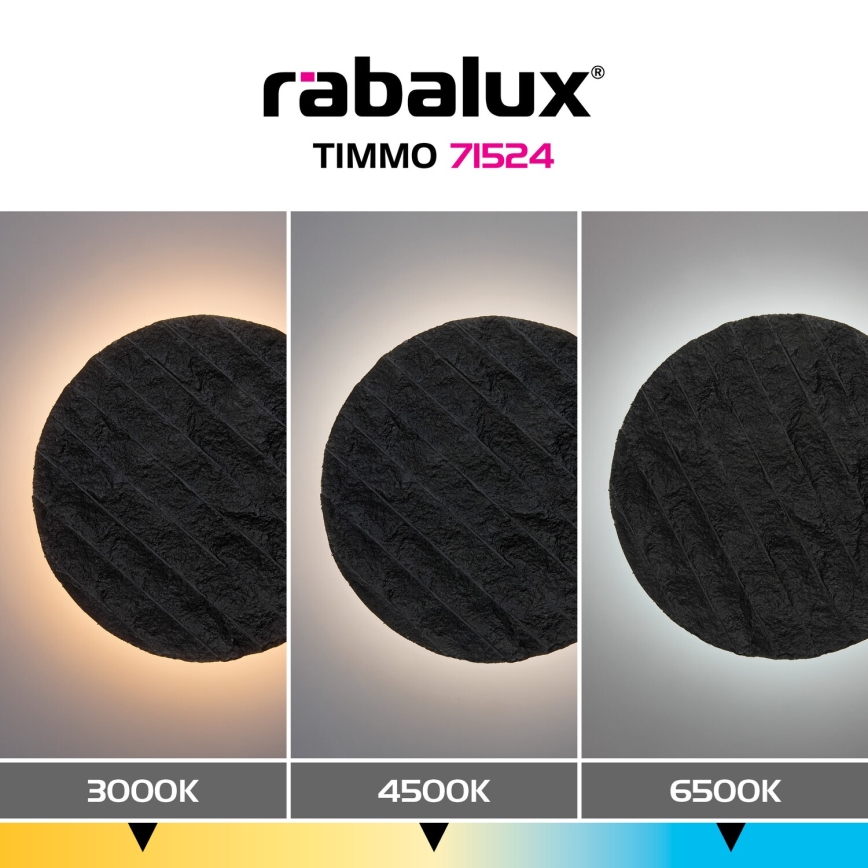 Rabalux - LED стенен осветител LED/12W/230V 3000/4500/6500K черен
