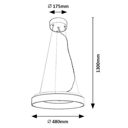 Rabalux - LED Димируем пендел LED/38W/230V 3000-6500K бял + дистанционно управление