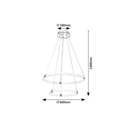 Rabalux - LED Димируем пендел LED/55W/230V + дистанционно управление