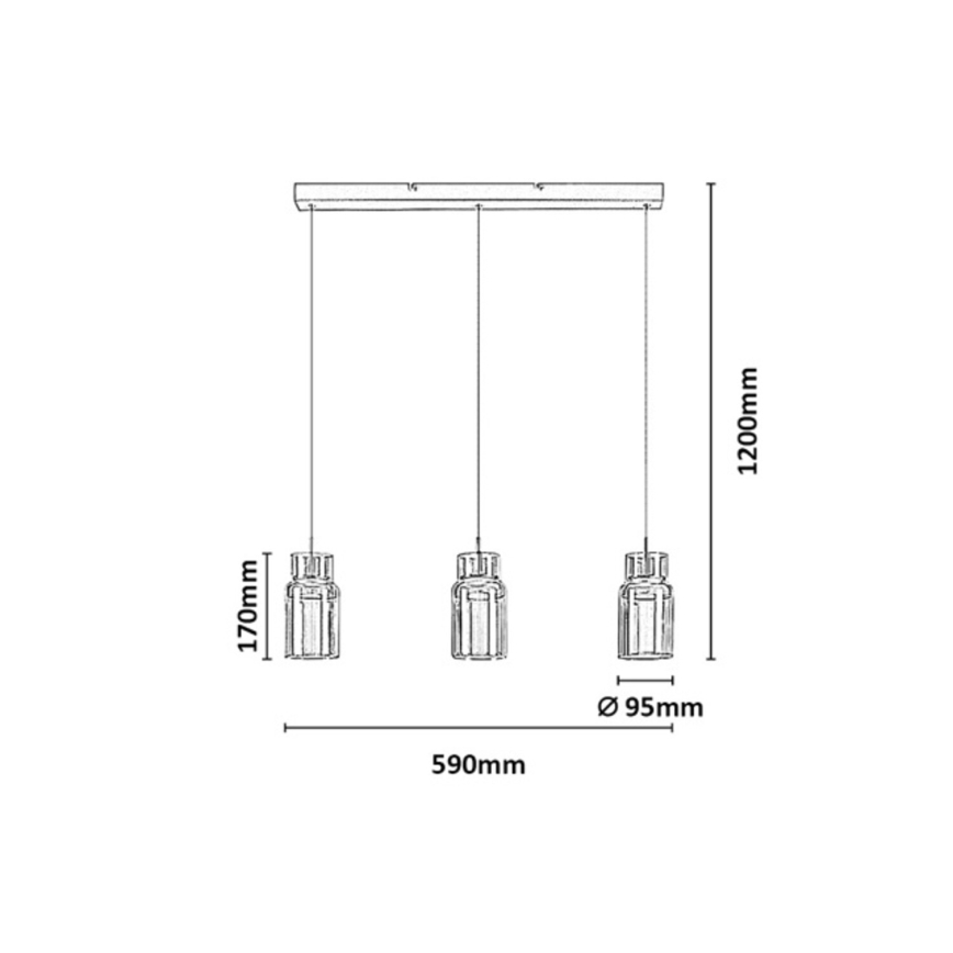 Rabalux - LED полилей на кабел LED/27W/230V 3000K златен