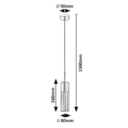 Rabalux - Пендел 1xGU10/50W/230V прозрачен/черен