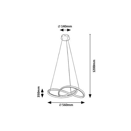 Rabalux - LED Пендел LED/36W/230V 3000K златист