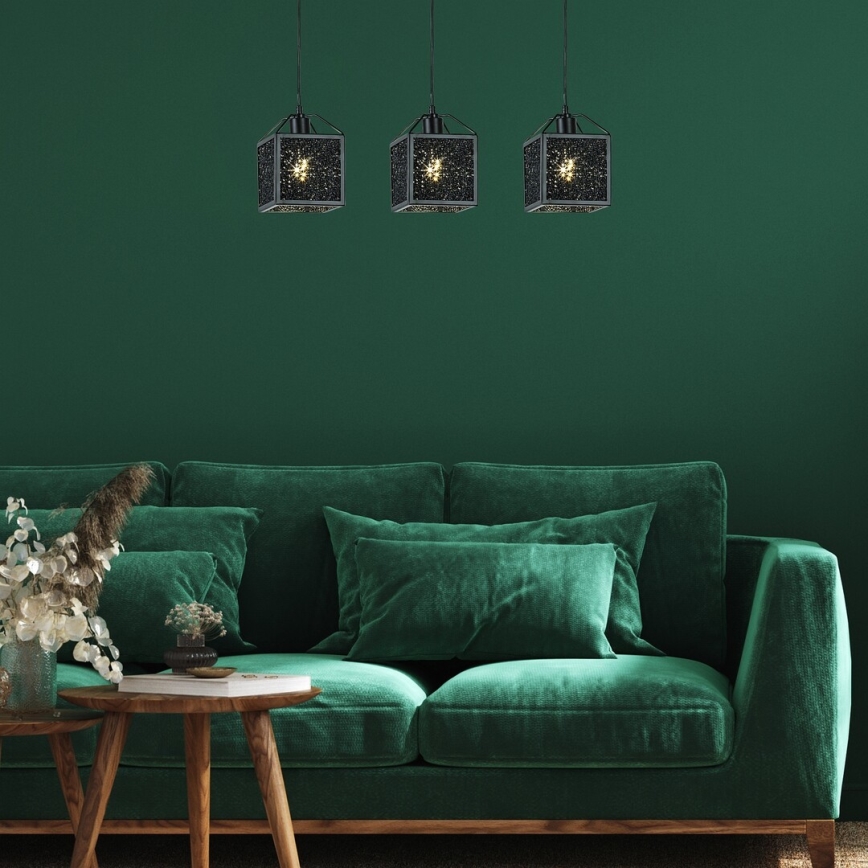 Rabalux - Пендел 3xE27/40W/230V черен