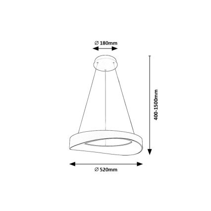 Rabalux - LED Пендел LED/56W/230V 3000K сребрист