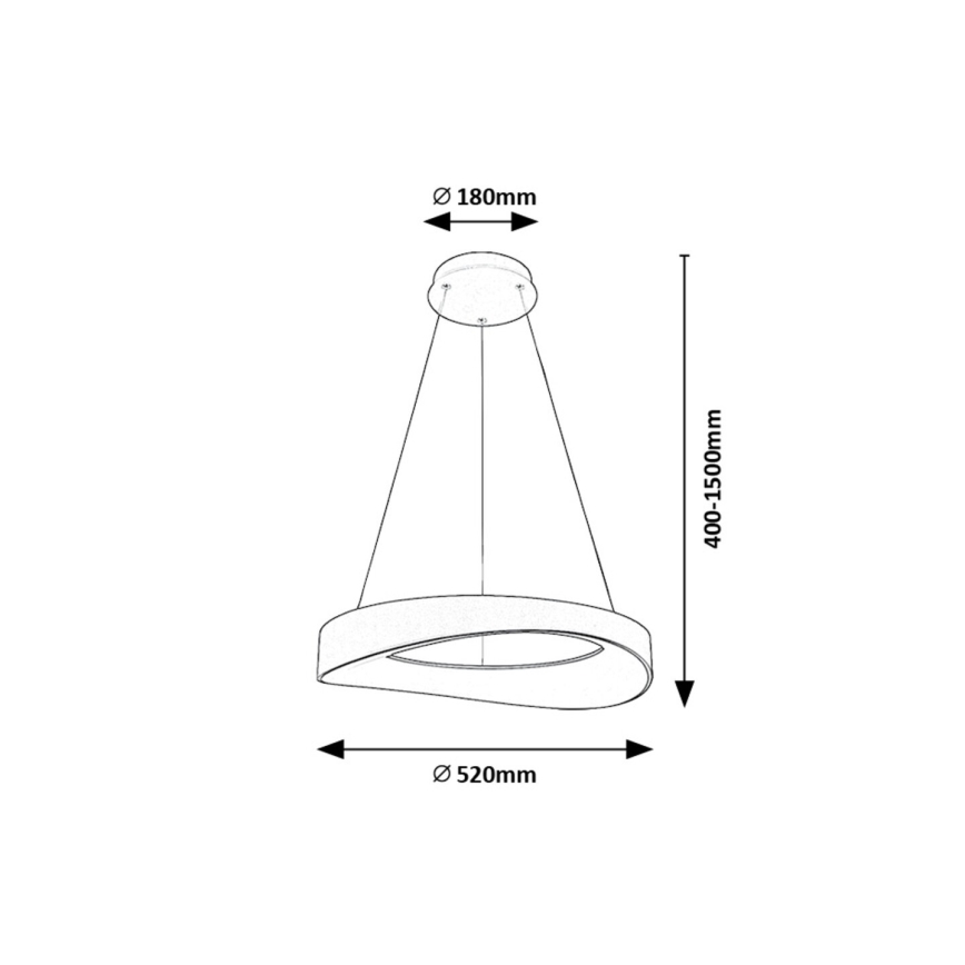 Rabalux - LED Пендел LED/56W/230V 3000K сребрист