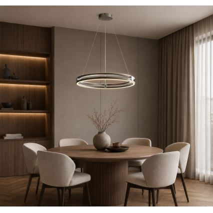 Rabalux - Полилей на кабел с възможност за димиране LED/60W/230V 3000-6500K сив + дистанционно управление