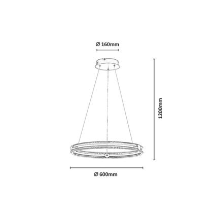 Rabalux - Полилей на кабел с възможност за димиране LED/60W/230V 3000-6500K сив + дистанционно управление