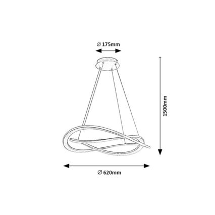 Rabalux - LED полилей на кабел LED/72W/230V 3000K
