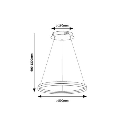 Rabalux - LED Пендел LED/45W/230V 3000K/4000K/6500K