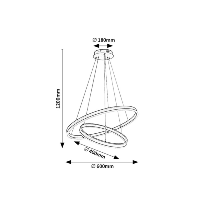 Rabalux - LED димируем полилей на кабел LED/80W/230V 3000-6500K + дистанционно управление