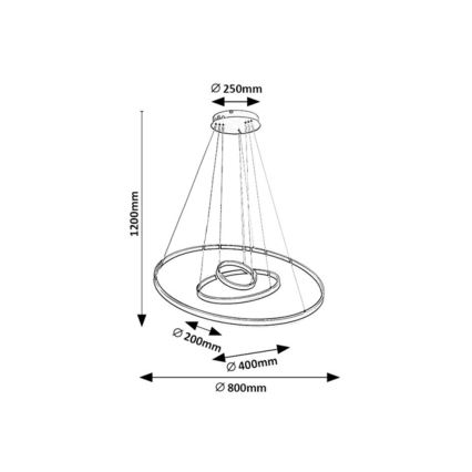 Rabalux - Димируем LED полилей на кабел LED/100W/230V 3000-6500K + дистанционно управление