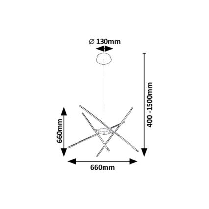 Rabalux - LED Пендел LED/40W/230V 3000K черен