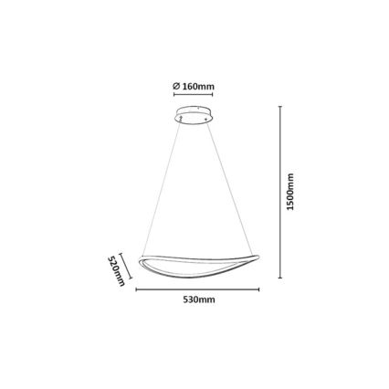 Rabalux - LED димируем полилей на кабел LED/45W/230V 3000-6500K + дистанционно управление