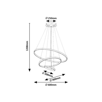Rabalux - Димируема LED люстра на кабел LED/90W/230V 3000-6500K + дистанционно управление