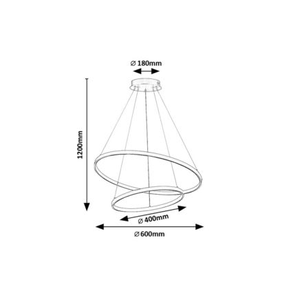 Rabalux - LED Полилей на кабел с възможност за димиране LED/75W/230V 3000-6500K + дистанционно управление