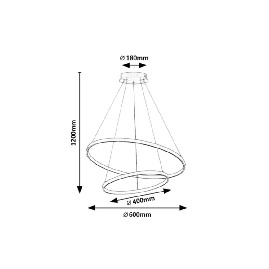 Rabalux - LED Полилей на кабел с възможност за димиране LED/75W/230V 3000-6500K + дистанционно управление