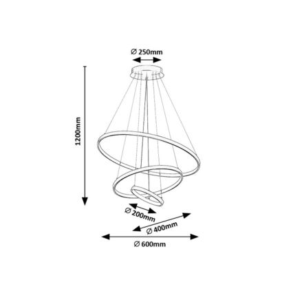 Rabalux - LED димируем пендант на кабел LED/90W/230V 3000-6500K + дистанционно управление
