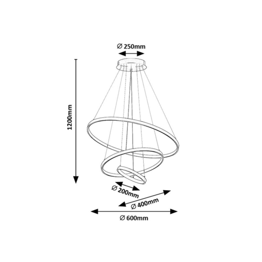 Rabalux - LED димируем пендант на кабел LED/90W/230V 3000-6500K + дистанционно управление