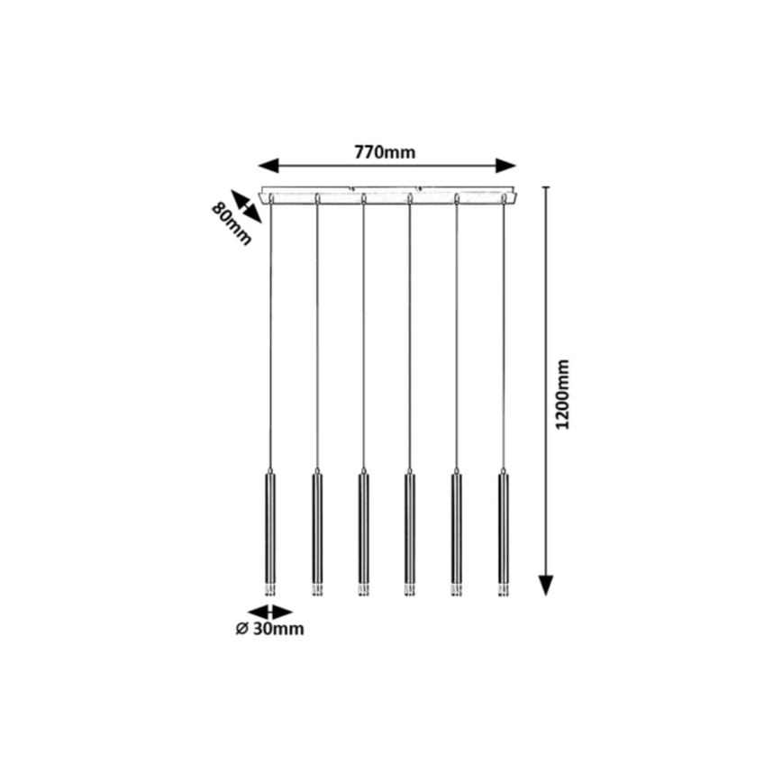 Rabalux - Пендел 6xG9/5W/230V черен