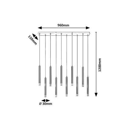 Rabalux - Пендел 10xG9/5W/230V черен