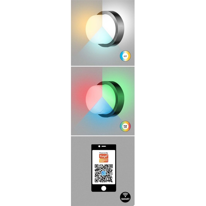 Rabalux - LED RGBW Димируем екстериорен аплик LED/10W/230V IP54 Wi-Fi Tuya