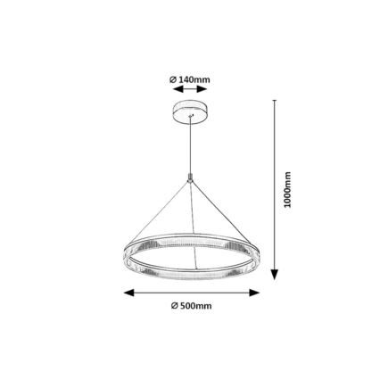 Rabalux - LED полилей на кабел с регулиране на яркостта LED/24W/230V 3000-6500K + дистанционно управление