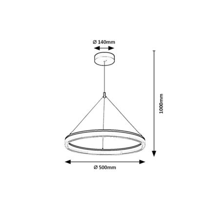 Rabalux - Димиращ LED полилей на кабел LED/24W/230V 3000-6500K + дистанционно управление