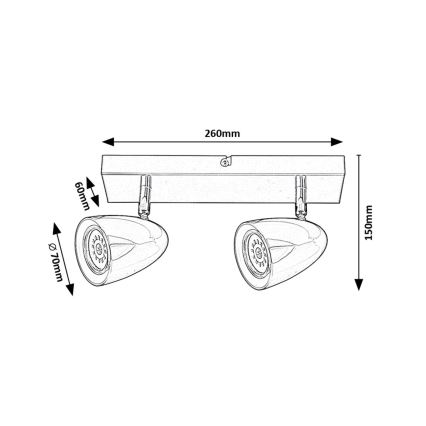 Rabalux - Спот 2xGU10/5W/230V черен