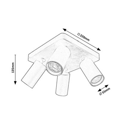 Rabalux - Точково осветително тяло 4xGU10/7W/230V черно