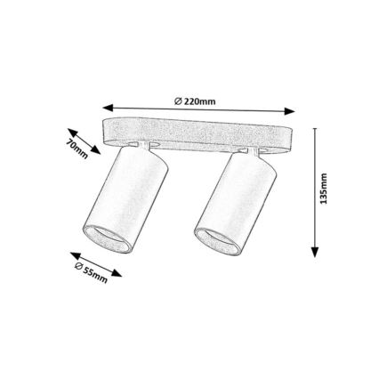 Rabalux - Спот осветително тяло 2xGU10/7W/230V бяло