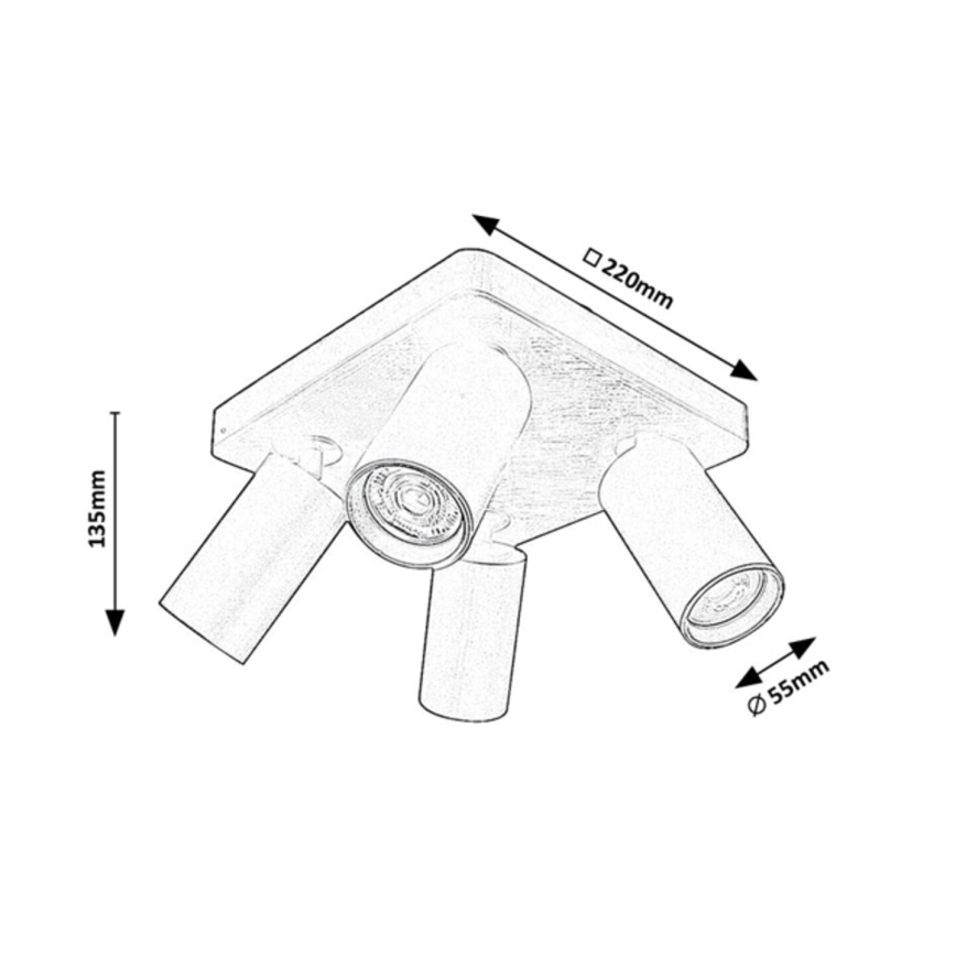 Rabalux - Спот осветително тяло 4xGU10/7W/230V бяло