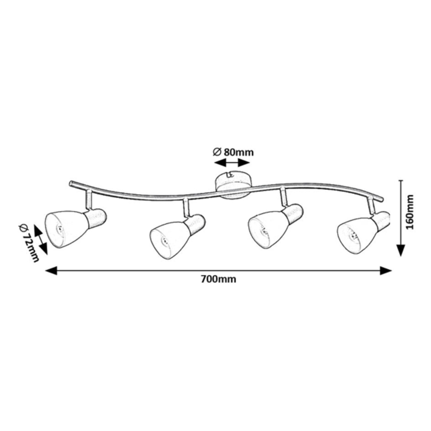 Rabalux - Точково осветително тяло 4xE14/40W/230V