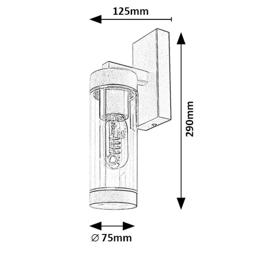 Rabalux - Екстериорен аплик 1xE27/12W/230V IP44